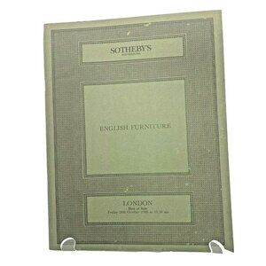 Sotheby's English Furniture Auction Catalog London October 1986 With Price List